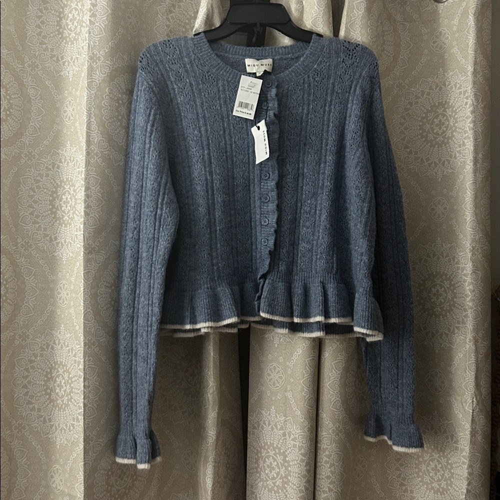 NWT Elegant Blue Women's Cardigan